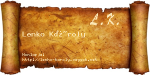 Lenko Károly névjegykártya