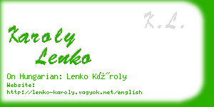 karoly lenko business card